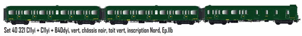 LS Models 40321 - 3pc Passenger Coach Set Express Nord